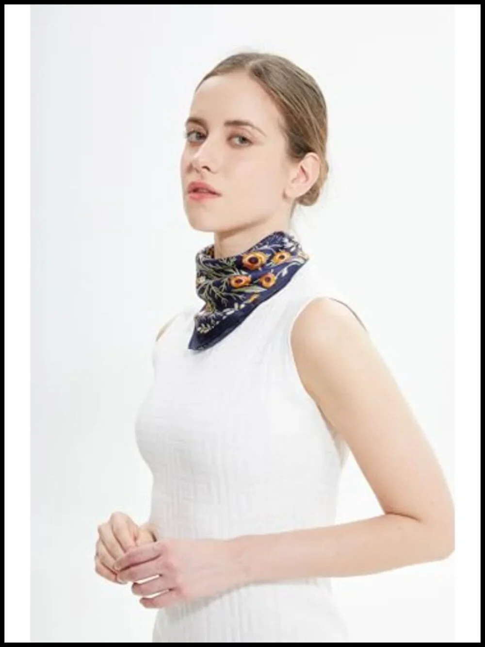 100% Mulberry Silk Scarf 21x21 Lightweight Neck Scarf Breathable Fashion Scarf